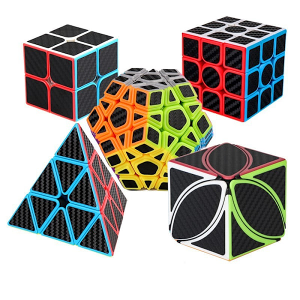 Kulfiber Sticker Rubik's Cube Serie, Velegnet, Ahornblad Særlig Form 5-delt Sæt