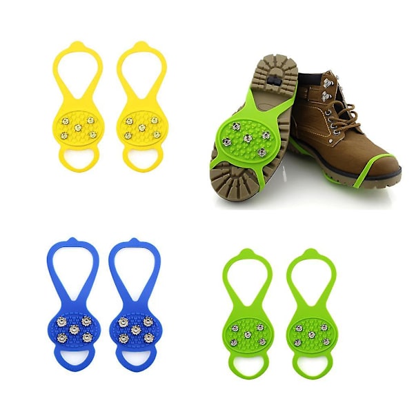 3 par 5 tænder Anti-slip Ice Snow Shoe Walk Cleats Grips