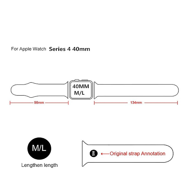 Handledsrem för Apple Watch Series 9/8/7 41mm/6/SE (2023)/SE(2022)/SE/5/4 40mm/3 2 1 38mm A Apple Watch Series 9 4