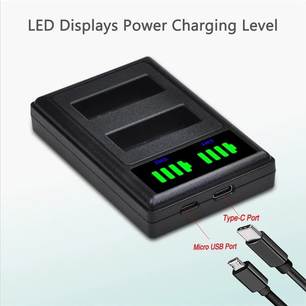 Batterilader for Olympus-kamera BLS1/BLS5-lader, E-420, E-450, E-600, E-620