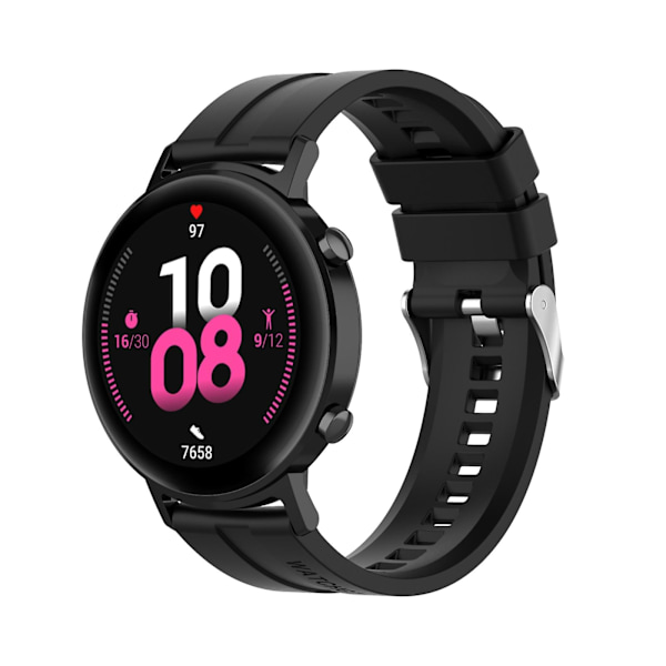 För Huawei Watch GT 2 42mm armband med silverspänne Black