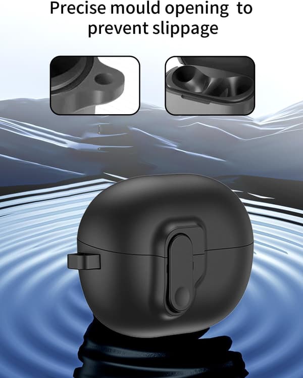 Etui til Huawei Freebuds Pro 3, blødt fuld krops stødsikkert med snor (sort) Black