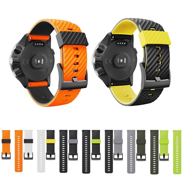 Kompatibel för Suunto 7 9 Baro D5 Justerbar Silikon Tvättbar Ersättningsrem Armband Armband Vattentät Tvättbar Orange black 2