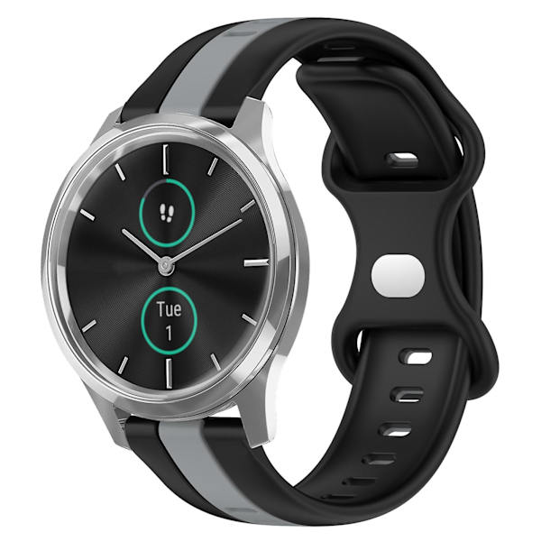 Silikonklockarmband för Garminmove Luxe Black Grey