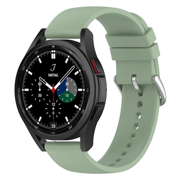 För Samsung Galaxy Watch 5 Pro 45mm/Huami Amazfit Bip 3/3 Pro Silikonklockarmband 20mm Justerbart handledsrem Justering Lake Green Silver Buckle