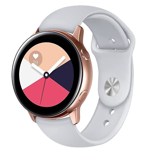 Til Samsung Galaxy Watch Active2 Bluetooth-version 40mm Smart Watch Solid Color Silikonurrem Grey