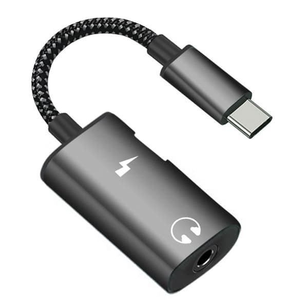 Adapter USB-C Han OTG A Hun Datastik, Kabel Type C til USB (Sort) Black