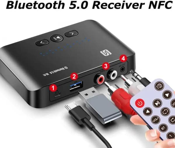 Bluetooth NFC Bluetooth 5.0 Transceiver Stereo Aux Adapter