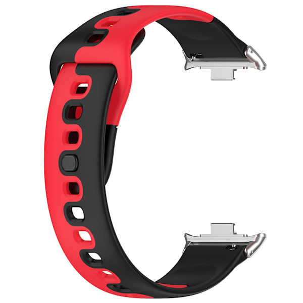 Silikoneurrem til Xiaomi Smart Band 8 Pro, dobbelt farve udskiftningsurrem Black Red