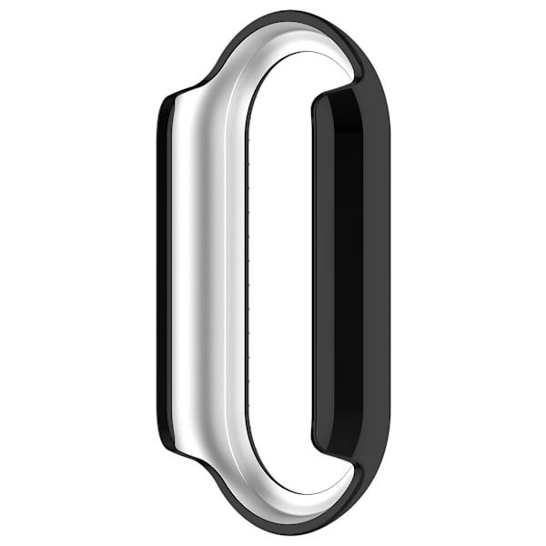 For Xiaomi Smart Band 8 Rhinestones Decor Watch Frame PC Hollow Protective Case Electroplating Black