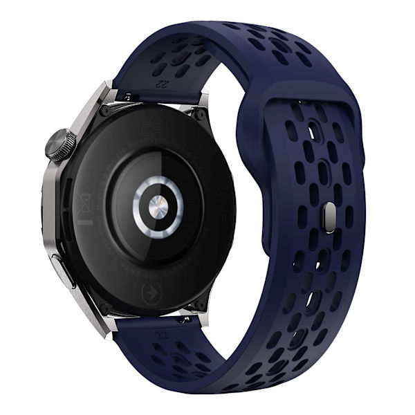 För Garmin vivoactive 5 / Venu 2 Plus Silikonklockarmband 20mm ihålig justerbar rem Midnight Blue