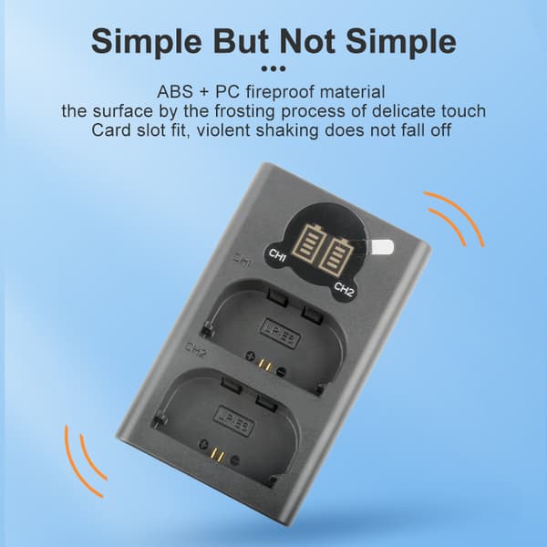 Batteriladdare för Canon-kamera LP-E6 laddare, 60D 5D4 5D3 5D2 5DS 90D