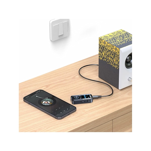 Trådløs Bluetooth 5.4 Audio Receiver 4 i 1 Bluetooth Audio Adapter til Højttaler til Hjemmet (Sort)
