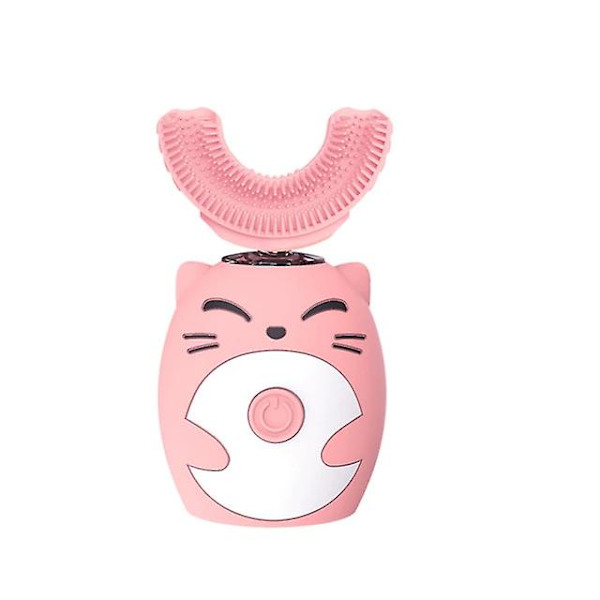 Cat Pattern Elektrisk barntandborste pink