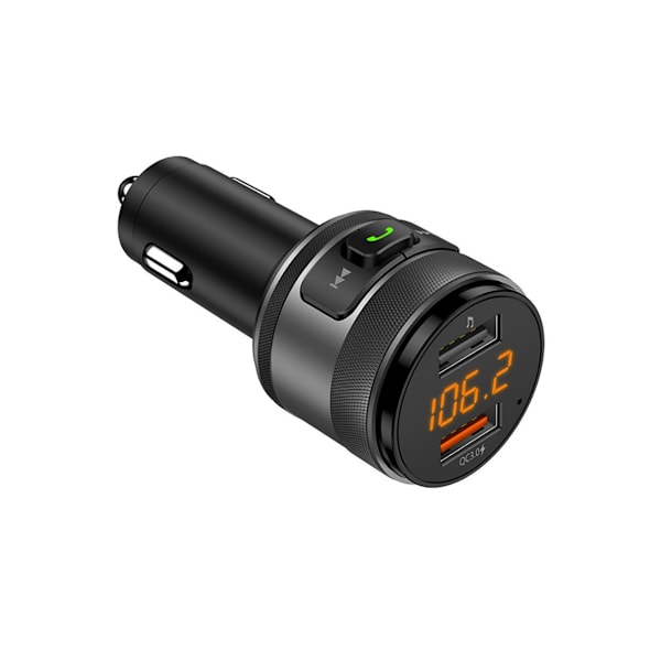 Automatisk Bluetooth FM Transmitter Trådløs Bluetooth FM Radio QC 3.0 Kfz Sort
