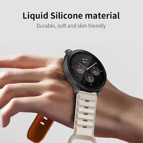 Dot Texture Watch Band til Samsung Galaxy Watch6 / Watch6 Classic / Watch 5 Pro / Watch4 Classic, 20mm Silikone Sportrem White