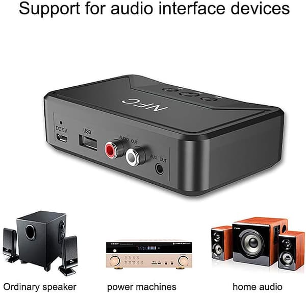Bluetooth-mottaker 2RCA-utgang forsterkerhøyttaler til trådløs stereolydadapter