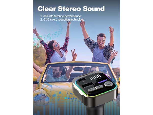 Bluetooth 5.3 FM-sändare för bil med PD30W, handsfree-samtal och stöd för U-disk - .