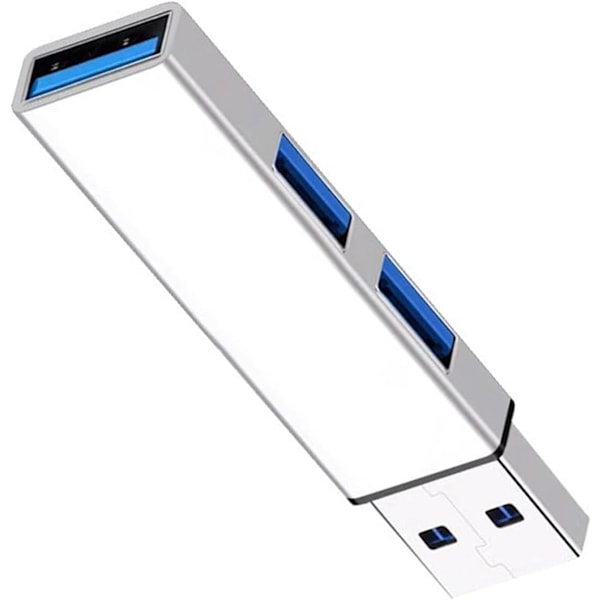 USB-hub multiportadapter, 3-i-1-utvider (sølv)