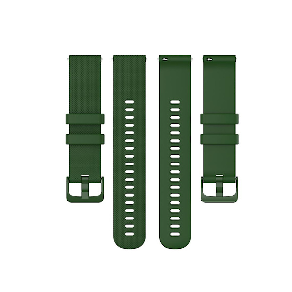 För Garmin Vivoactive 4S Liten Rutig Silikonklockarmband (Vit) För Garmin Vivoactive 4S Army Green