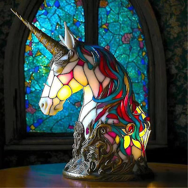 Elephant Animal Lamp Färgglad Resin Lamp För Tiffany Lamp Bordslampa Unicorn