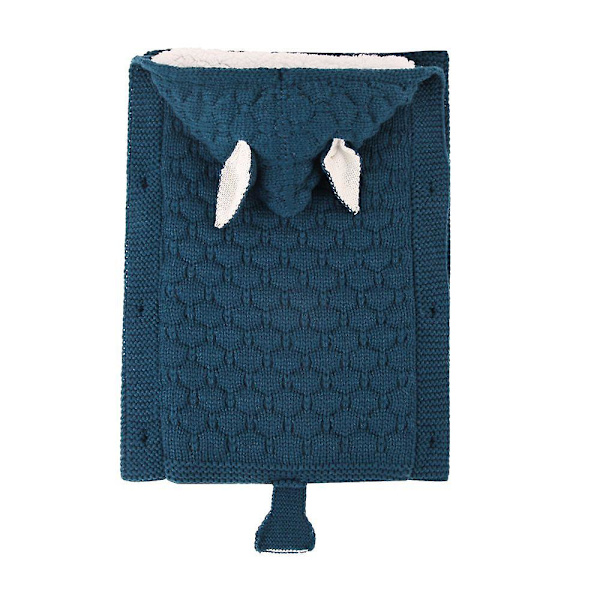 Nyfødte Klapvogn Sovepose Baby Konvolut Strikket Swaddle Fodpose Dark Blue