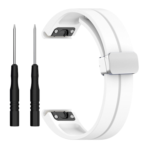 22mm klockarmband Silive spänne silikon armband för Garmin Fenix 7/forerunner 965/955/945/935 White