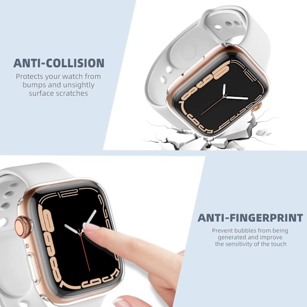 3-pack kompatibla med Apple Watch-fodral 38 mm, mjukt HD-skärmskydd med hög känslighet för iWatch Series 3/2/1 38 mm (3 transparenta) Black/Clear/Silver  41mm