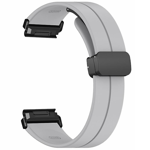 Til Garmin Fenix 7S / 6S / 5S 20mm urrem magnetisk spænde silikone urrem Grey