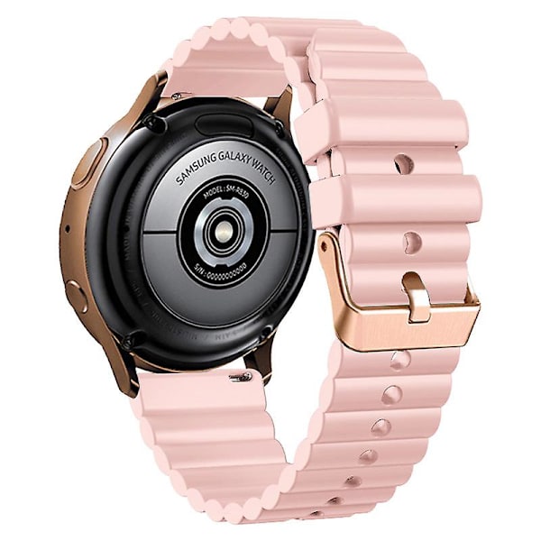 Vaakasuuntaiset raidat -ranneke Samsung Galaxy Watch6:lle / Watch6 Classicille / Watch 5 Prolle / Watch4:lle, kaksiväriset 20 mm silikonirannekkeet Pink