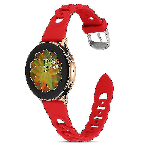 For Garmin Venu 2 Plus/Samsung Galaxy Watch4 Watch Band 20mm Circle Design Replacement Wrist Strap Red, Red E Samsung Galaxy Watch A