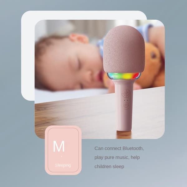 Bluetooth-högtalare L8 LED-ljus Trådlös mikrofon Intelligent brusreducering (blå)