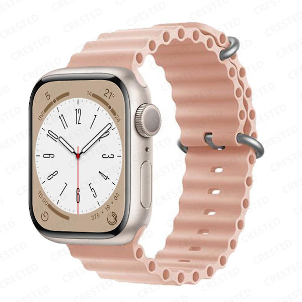 Ocean Armbånd Til Apple Watch Band 44mm 40mm 45mm 41mm 49mm 42mm 38mm Smartwatch Silikone Strap Iwatch Ultra Series 7 6 3 Se 8 38 40 41mm pink