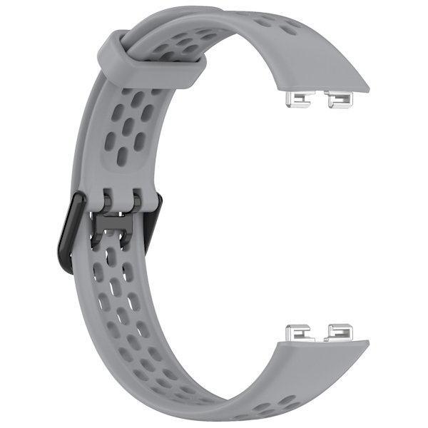 Til Huawei Band 8 Åndbar Silikone Smart Watch Rem Komfortabel At Bære Håndledsrem Grey