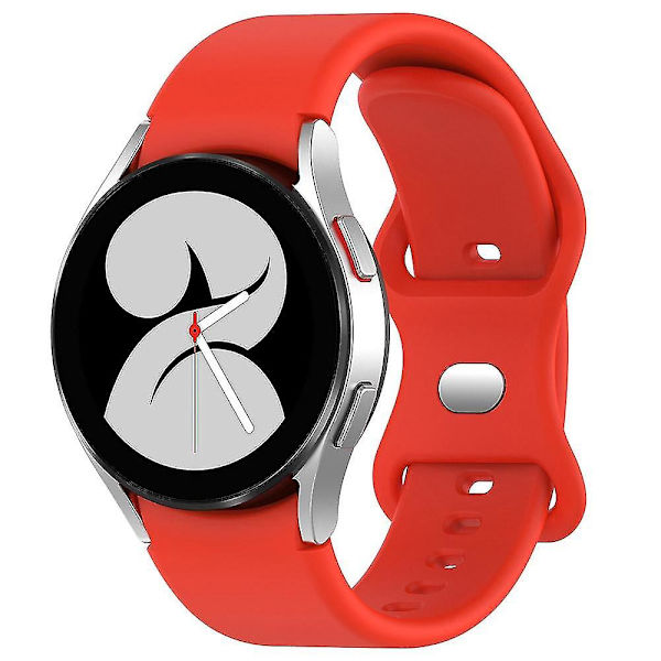 Til Samsung Galaxy Watch 4/Watch 4 Classic Watch Band 20mm Rem med Butterfly Spænde Red, Red E Samsung Galaxy Watch4