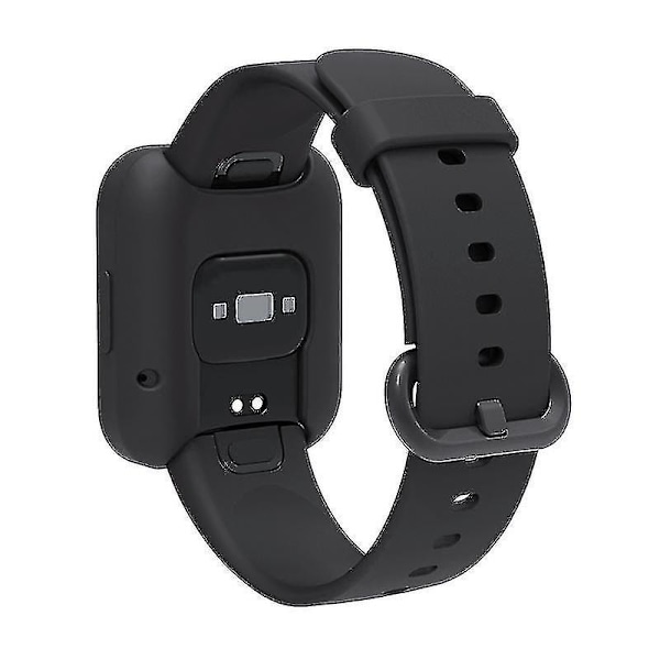 For Xiaomimi Watch udskiftningsrem 2-i-1 urrem + urkasse silikone urrem med spænde Black, Black Black C Xiaomi Redmi Watch