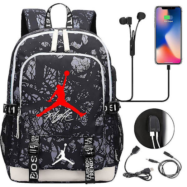 Nba A Ir Jor Dan No. 23 Reppu Teinit Pojat Junior High School Student Trend Suurikapasiteettinen koululaukku Urheilu Koripallo Reppu-r color-10