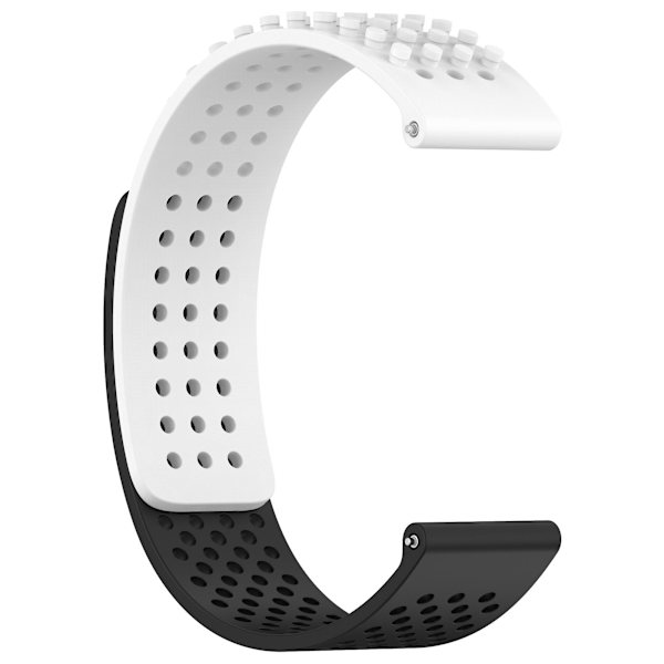 Silikonklockarmband 20 mm Andningsbart klockarmband för Garmin Vivoactive 5/garminactive 5/venu Sq 2 White Black