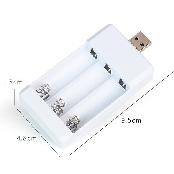 USB hurtiglader for AA AAA batterilader 3 Slots
