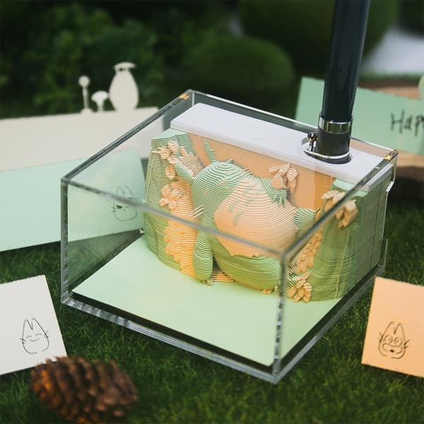 Notesblok - 3D Diy Memo Pad, 170 noter, håndlavet papirskulptur (grøn)