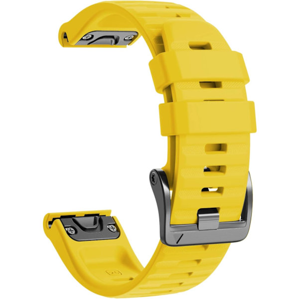 Kompatibel med Fenix 6X/7X Band 26mm Easy-fit Mjukt Silikon Armbandsersättning för Fenix 5X/Fenix 5X Plus/Fenix 3 Smartklockor (Svart) Yellow
