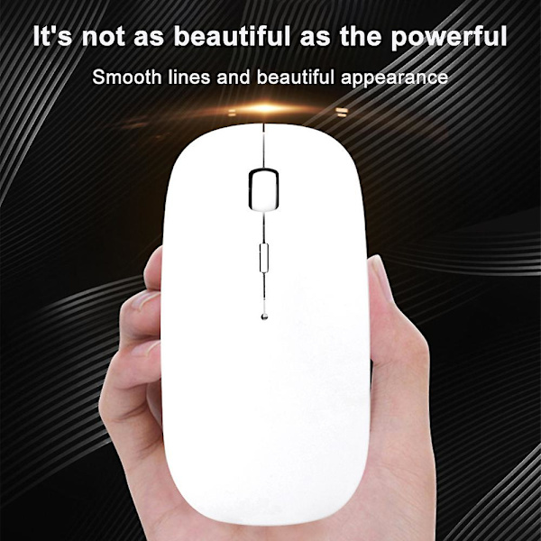 Dual Mode Version 2,4 g trådlös mus, Mute Silent Mini optiska sladdlösa möss, ultratunn 1600 dpi trådlös mus kompatibel med bärbar dator, dator, bärbar dator White