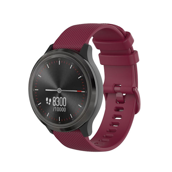22mm rutete silikonrem til Huawei Watch Gt 2 46mm Wine Red