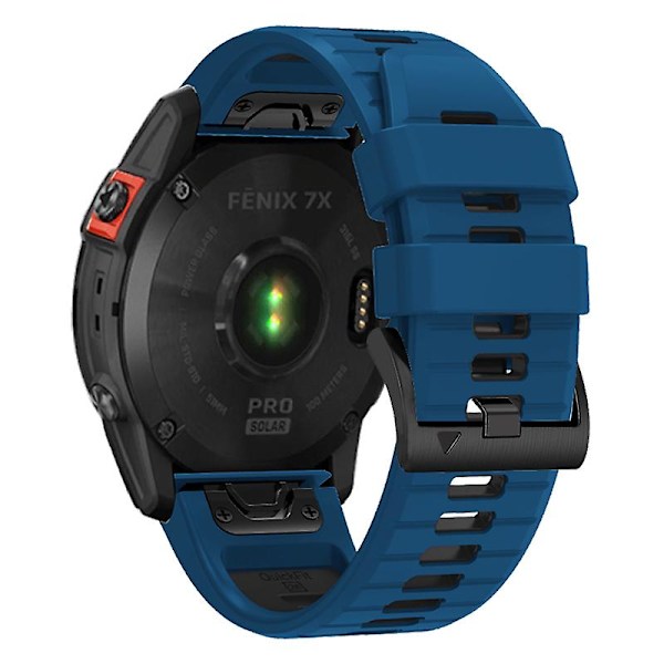 Kaksiväriset vaihtohihnat silikonista Garmin Fenix 7 Pro / Fenix 7 -älykelloihin Sapphire Black