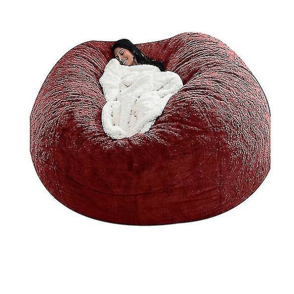 Lazy Sofa Bean Bag Keinotekoinen turkis Bean Bag Bean Sohva claret 135cm*65cm