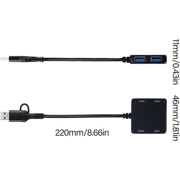 Adapter - Usb C Hub Multiport, 4 I 2 Usb C/Usb Splitter, 2 Usb 2.0 & 1 Usb3.0 & 1Type C