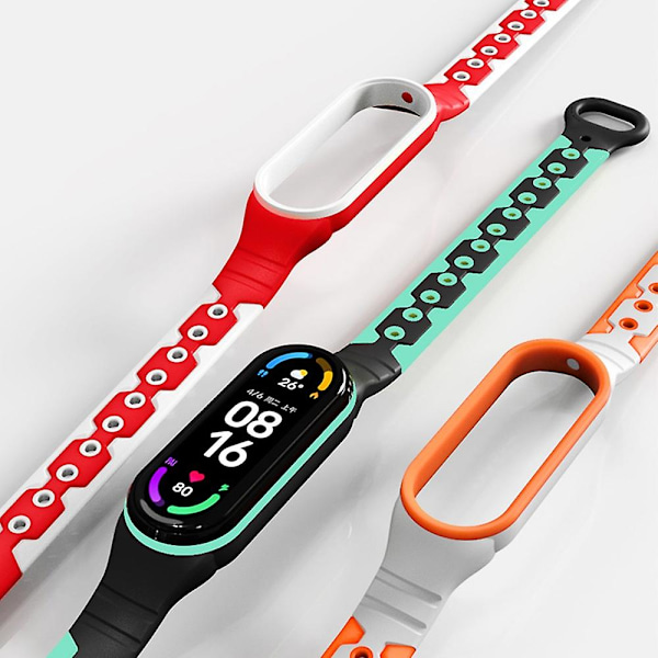 Bi-farvet silikone smart watch rem til Xiaomi Mi Band 6 Multicolor C Other Xiaomi Models