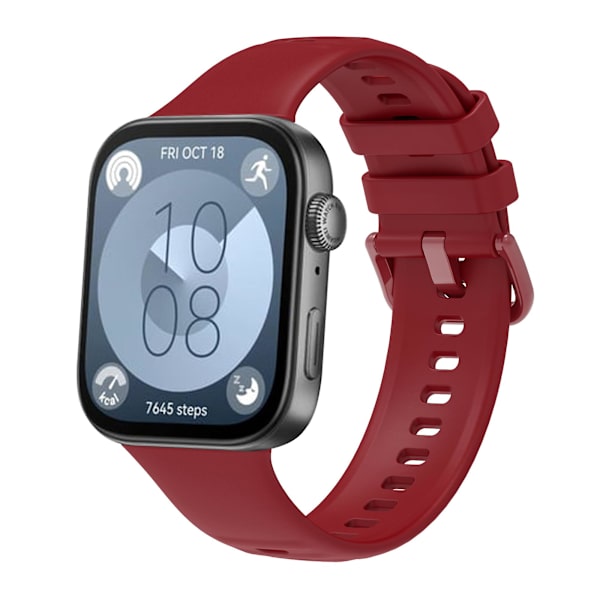 Justerbart silikonarmband för Huawei Watch Fit 3 Wine Red