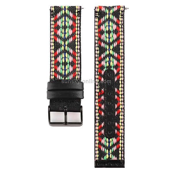 Til Fitbit Versa etnisk stil ægte læderurrem LEQ Colorful