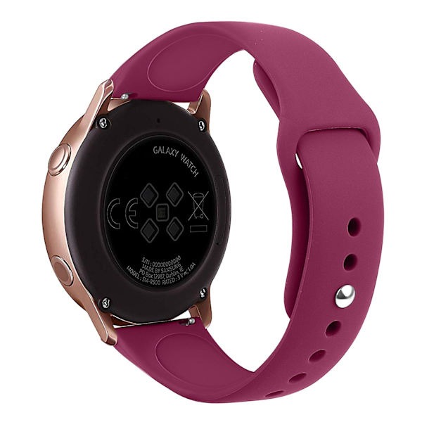 Til Samsung Galaxy Watch Active2 Bluetooth Version 40mm Smart Watch Solid Color Silikonur Wine Red